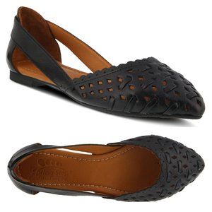 Spring Step Delorse D'orsay Flats Shoes Size 9.5 10 EU 41 Black Leather NEW $129